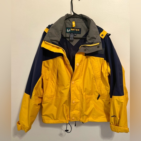 Eddie Bauer Yellow and Blue Ski Jacket Weather-Resistant - Picture 1 of 7